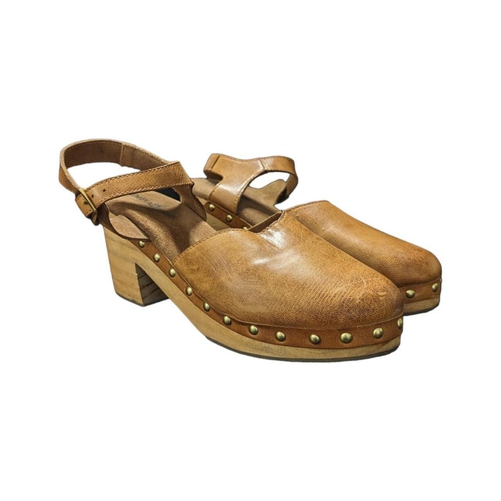 Diba True Cat Paws Wooden Leather Clogs